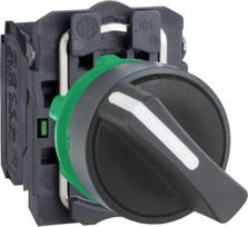 Selector switch, Harmony XB5, black, 22 mm, 2 positions, with locking, 2 NO XB5AD23 | 3389119021869