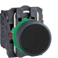 Push button, plastic, flush, black, Ø22, 1NO+1NC, Harmony XB5 XB5AA25 | 3389110842173