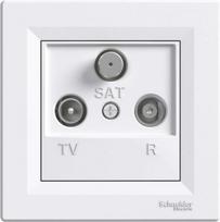 Intermediate socket TV-R-SAT, 4dB, white, with frame, Asfora EPH3500221 | 3606480526640