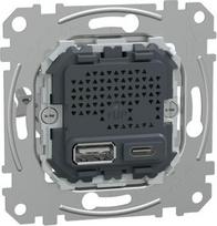 USB charger 2x3A (A+C) mechanism Merten system M MEG4366-0140 | 4042811246907