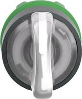 White illuminated selector switch head Ø22 3-position spring return. range of product: Harmony XB5 - product compatibility: integral LED - device short name: ZB5 - mounting diameter: 22 mm - operator position information: 3 positions +/- 45°. ZB5AK1513 | 3389110138047