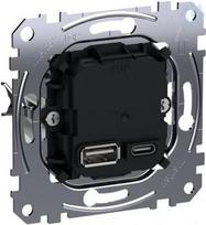 USB charger, A+C, 45 W, 2 outlets, Power Delivery, IP20, Merten MEG4366-0120 | 4042811232399