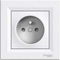 Asfora - single socket outlet with pin earth - 16A shutters white EPH2800221 | 3606480525933