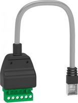 Modbus adaptor cable, ComPacT, MasterPact, RJ45 to open connector adaptor, 190mm length LV434211 | 3606489842826