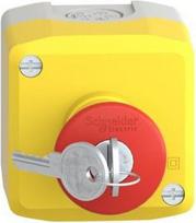 Complete control station, Harmony XALK, XALD, plastic, yellow lid, 1 red mushroom push button 40mm, XALK188G | 3389110113815
