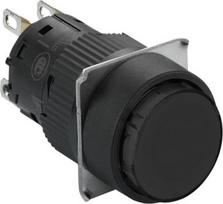 Monolithic push button, Harmony XB6E, round black flush, 16mm, spring return, 1CO XB6EAA21P | 3389110624427
