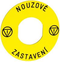 Marked legend, Harmony XB5, Harmony XB4, yellow, 60mm, for emergency stop, markedNO UZOVE ZASTAVENI/ ZBY9T30 | 3389119055178