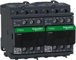 Reversing Contactor, TeSys Deca, 3P(3NO), AC-3, <=440V, 12A, 24V DC LC coil, with mechanical and ele LC2D12BLV | 3389110415544