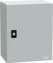 Wall mounted polyester enclosure, Thalassa PLM, plain door, 308x255x160mm, IP66, IK10, RAL 7035 NSYPLM3025G | 3606480776434