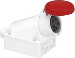 Wall mounting socket, Mureva PK, 16A, 3P+N+E, 400V, IP67 83159 | 3303430831594