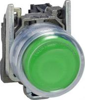 Push button, Harmony XB4, metal, projecting, green, 22mm, spring return, booted, unmarked, 1NO XB4BP31 | 3389110887006