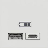USB socket outlet, A+C, 2.4 A, 2 modules, white, New Unica NU301818 | 3606489516833