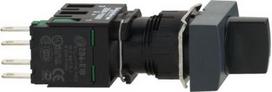 Selector switch, Harmony XB6, black rectangular, 16mm, 2 positions, stay put, 1NO + 1NC XB6DD221B | 3389110764574