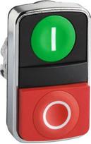 Head for double headed push button, Harmony XB4, metal, 22mm, 1 green flush marked I + 1 red flush m ZB4BA7341 | 3389119043847