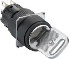Monolithic selector switch, Harmony XB6E, round black key, 16mm, 2 positions, projecting keylock, st XB6EAG221P | 3389110640113