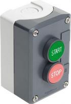 Control station, Harmony XALD, XALK, plastic, dark grey lid, 2 flush push buttons 22mm, marked START XALD215 | 3389110114287