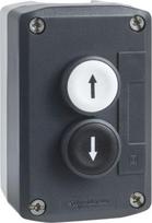 Control station, Harmony XALD, XALK, plastic, dark grey lid, 2 flush push buttons 22mm, marked UP AR XALD222 | 3389110114164