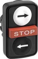 Head for triple headed push button, Harmony XB5, 1 white flush, 1 red projecting, 1 black flush,  22 ZB5AA71123 | 3389119603485