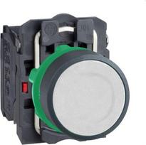 Push button, Harmony XB5, white flush, plastic, 22mm, spring return, 1NO + 1NC, unmarked XB5AA15 | 3389110966596