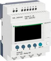 modular smart relay, Zelio Logic SR2 SR3, 10 IO, 100 to 240V AC, clock, display SR3B101FU | 3389110549911
