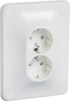 Socket outlet, double, 2P+E, 16 A, 250 V, flush-mounted, screwless, white, Robusts WDE000925 | 6438054019244