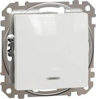 Switch, 1P, 2-way, 10AX, red LED indication, white, Sedna Design SDD111106N | 3606481478122