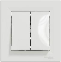 Switch, double, 1-pole, with frame, white, Asfora EPH1100121 | 3606480525490