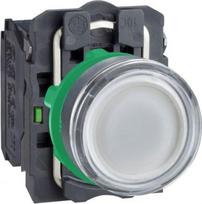 Illuminated push button, Harmony XB5, white flush, plastic, 22mm, spring return, 1NO + 1NC, 250V XB5AW3165 | 3389110904055