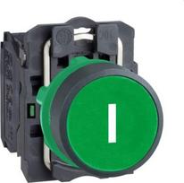 Push button, Harmony XB5, plastic, flush, green, 22mm, spring return, marked I, 1NO XB5AA3311 | 3389110903416
