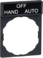 Harmony, 22mm Push Button, legend holder 30 x 40 mm, with legend 8 x 27 mm, marked HAND OFF AUTO ZBY2387 | 3389110094169