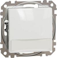 Push-Button, Sedna Design & Elements, 1-way, 12V, 10A, with blue locator and label holder, white SDD111143L | 3606481478306