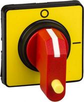 Handles and front plates,TeSys Control,red handle,yellow front,1 padlocking,fixing by Ø22.5 KCC1YZ | 3389110427554