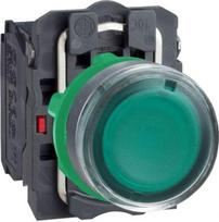 Illuminated push button, Harmony XB5, plastic, flush, green, 22mm, plain lens for BA9s bulb, spring XB5AW3365 | 3389110904116