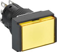 Illuminated monolithic push button, Harmony XB6E, rectangle yellow flush, 16mm, spring return, 24V D XB6EDW5B1P | 3389110630862