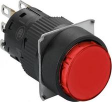 Illuminated monolithic push button, Harmony XB6E, round red flush, 16mm, spring return, 24V DC, 1CO XB6EAW4B1P | 3389110625035