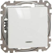 Switch 2P, 16AX, red LED indication, white, Sedna Design SDD111162N | 3606481478320