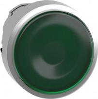 Head for illuminated push button, Harmony XB4, metal, green flush, 22mm, universal LED, for insertio ZB4BA38 | 3389110887709