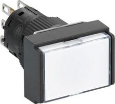 Illuminated monolithic push button, Harmony XB6E, rectangle white flush, 16mm, spring return, 24V DC XB6EDW1B1P | 3389110630770