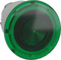 Head for illuminated push button, Harmony XB4, metal, green mushroom 40mm, 22mm, universal LED, spri ZB4BW433 | 3389110666489