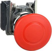 Emergency stop push button, Harmony XB4, metal, red mushroom 40mm, 22mm, trigger latching push pull, XB4BT842 | 3606480623714