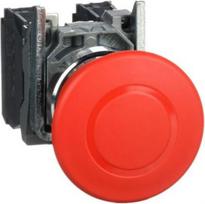 Emergency stop push button, Harmony XB4, metal, red mushroom, 40mm, 22mm, trigger latching push pull XB4BT845 | 3389110891904