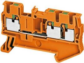 Terminal block, Linergy TR, push-in type, feed through, 3 points, 2.5mm², orange, set of 50 NSYTRP23AR | 3606480533181