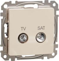 TV/SAT socket-outlet, intermediate, 10dB, screw terminals, PRO, beige, Sedna Design SDD112478S | 3606481466563