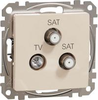 TV/SAT socket-outlet, terminal, 4dB, screw terminals, PRO, beige, Sedna Design SDD112481S | 3606481466587