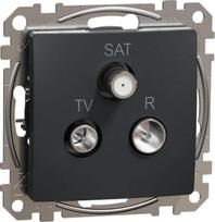 TV/SAT/R socket-outlet, intermediate, 10dB, screw terminals, PRO, anthracite, Sedna Design SDD114488 | 3606481467447