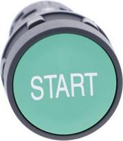 Monolithic push button, Harmony XB7, plastic, green, 22mm, spring return, marked START, 1NO XB7NA3133 | 3606480470035