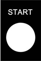 Marked legend, Harmony XAC, nameplate, 30x40mm, plastic, black, 22mm push button, white marked START ZB2BY2303 | 3389110615166