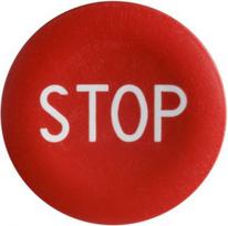 Cap for push button head, Harmony XB4, plastic, red, 22mm, white marked STOP ZBA434 | 3389110090925