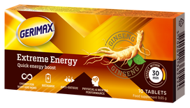 GERIMAX Extreme Energy, 10 tabletes energijai un uzmanībai