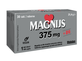 Magnijs 375 mg ar B6 vitamīnu – VITABALANS tabletes (30 gab.)